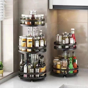 Plateau de rangement antidérapant rotatif à 360° pour pots et bocaux à épices, accessoires de cuisine – Vente en gros - Product Image 5