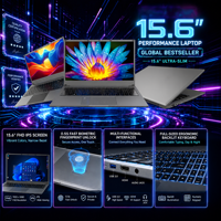 Ordinateur portable personnalisable 15,6 pouces FHD IPS Intel i3 8145U avec clavier numérique rétroéclairé, coque en plastique ABS ou en métal pour les acheteurs en gros
