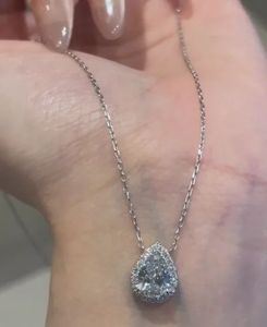 Xinfly - Collar con Colgante de Diamante Cultivado en Laboratorio de 18 Quilates y 1.17 Quilates, Forma de Gota de Agua, Joyería Fina con Forma de Pera, para Bodas, Estilo Moderno - Product Image 2