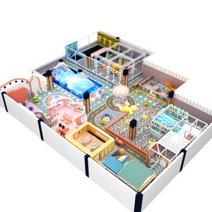 Customized Children's Commercial Indoor Soft Playground with <b>Trampoline</b> Park Interactive Big Slides Ball Pool and Ninja Warrior - Product Image 4