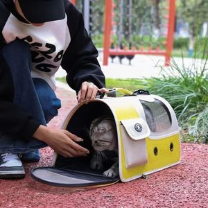 Portable <b>Pet</b> <b>Carrier</b> Large Capacity Breathable Oxford Cat Dog Backpack for Outings Yellow Green Black - Product Image 1