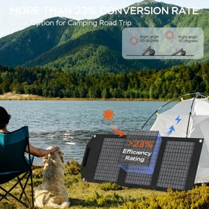 เครื่องชาร์จพลังงานแสงอาทิตย์แบบพับได้สีดำ 30W ประสิทธิภาพสูงขั้นสูง พอร์ต USB คู่ ระบบป้องกัน Smart IC ได้รับการรับรอง TUV 23.5% - Product Image 4