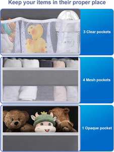 Over the Door Organizer 6 Shelf with 8 <b>Large</b> Pockets Behind Door Organizer for Bathroom Bedroom Dorm - Product Image 5