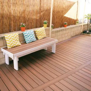 Factory Price Mould Proof Solid Co-Extrusion WPC Interlocking Decking 100% pvc WPC Solid Decking