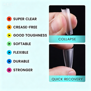 1000 <span class=keywords><strong>Uñas</strong></span> Postizas Acrílicas <span class=keywords><strong>de</strong></span> Estilo Francés en Forma <span class=keywords><strong>de</strong></span> Ataúd, Media Cobertura, 10 Tamaños, en Estuches <span class=keywords><strong>de</strong></span> Plástico Transparente, Pre-diseñadas - Product Image 4