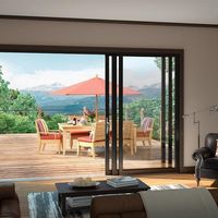 Porte coulissante en aluminium et verre sur mesure, de haute qualité, design moderne, cadre étroit, fabriquée en Chine, vente en gros par CBMmart