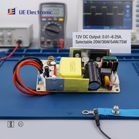 Alimentation à découpage à cadre ouvert AC/DC 12V 0.5A 5A pour CCTV, avec carte de circuit imprimé (PCBA) 20W 36W 54W 75W, directement de l'usine