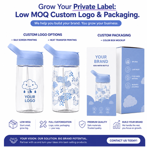 Botella de agua para niños con logotipo personalizado OEM, botella de Tritán con pajita, tapa abatible y cubierta antipolvo, a prueba de fugas, para bebés. - Product Image 4