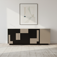 Buffet moderne et simple avec plateau en marbre naturel, 5+ tiroirs, grande capacité de rangement, stable et durable, pour salon, chambre, appartement, hôtel