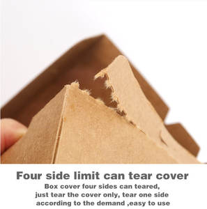 Caja de embalaje de alimentos para microondas de papel Kraft blanco biodegradable personalizado, juego de contenedores de almacenamiento de embalaje de comida rápida para llevar con tapas - Product Image 6