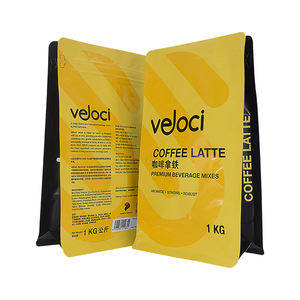 Sacs UVPET/AL/PE à fermeture éclair, matériaux à fond plat, pour emballage de café, livraison rapide, unités - Product Image 1