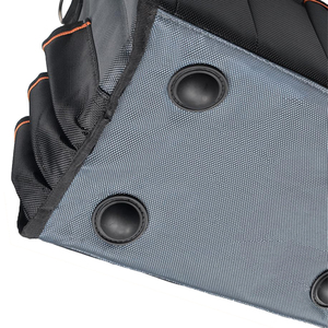 Durable Waterproof Open Top <b>Tool</b> <b>Bag</b> Foldable 29-Pocket High-Capacity <b>Tote</b> Stainless Steel Handle Padded Shoulder Strap Easy - Product Image 5