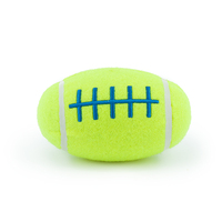 Jouets à mâcher interactifs en peluche durables et écologiques pour chiens - Balle de tennis jaune et orange avec fonction de nettoyage des dents