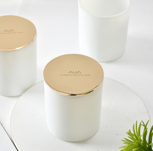 Белый матовый стеклянный подсвечник, стеклянная банка для свечей, круглый металлический корпус, 4 унции, 7 унций, 10 унций - Product Image 2