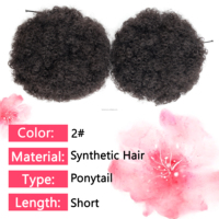 Afro Kinky Hair Buns Drawstring Ponytail Lady Woman Curly Style New Popular Short Long Straight Curly Ponytail