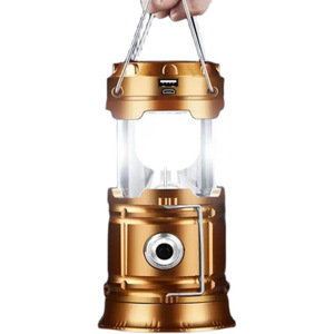 โคมไฟตั้งแคมป์ LED พลังงานแสงอาทิตย์ ตัวโคมโลหะ พร้อมพอร์ต USB ไฟเต็นท์สำหรับใช้งานกลางแจ้ง - Product Image 1