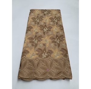Nouvelle dentelle de marque <span class=keywords><strong>haut</strong></span> de gamme en voile de coton, tissu de dentelle africaine brodé de strass, écologique, de haute qualité, pour robes de mariée pour femmes - Product Image 4