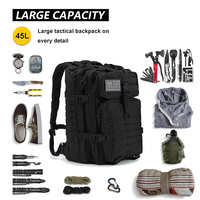Sac à dos tactique d'extérieur avec fermeture éclair, en tissu Oxford imperméable, capacité de 30 à 40 L, pour usage unisexe