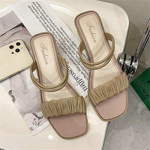 Sandales et mules d'été à talons compensés, dernières tendances, talons épais, escarpins mi-hauts pour femmes, chaussures à talons hauts de créateur avec nœud pour <span class=keywords><strong>femme</strong></span> - Product Image 5