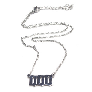 Collar de cadena con colgante de número de Ángel para mujer, material de acero inoxidable chapado en oro de 18k, <span class=keywords><strong>000</strong></span>, <span class=keywords><strong>111</strong></span>, <span class=keywords><strong>222</strong></span>, 333, 444, 555, 666, 777, 888, 999 - Product Image 4