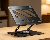 Support pour tablette et ordinateur portable, hauteur et angle réglables, support métallique pour ordinateur portable, conception ventilée pour appareils de 10 à 17 pouces