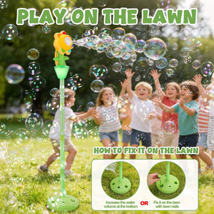 Machine à bulles sur pied réglable de 120 cm, souffleur de bulles automatique rechargeable <span class=keywords><strong>avec</strong></span> <span class=keywords><strong>lumière</strong></span> LED pour les jeux d'enfants <span class=keywords><strong>en</strong></span> extérieur - Product Image 2