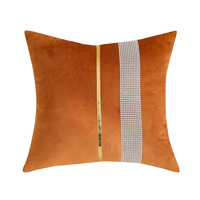 Coussin carré 18x18 en velours tricoté de luxe à carreaux, moderne, doux et chaud, idéal pour chaise de bureau, maison et hôtel – Vente chaude, haute qualité