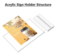 Porte-menu en acrylique double face pour table de restaurant, support d'affichage de bureau transparent A4/A5/A6 pour café, bar et hôtel
