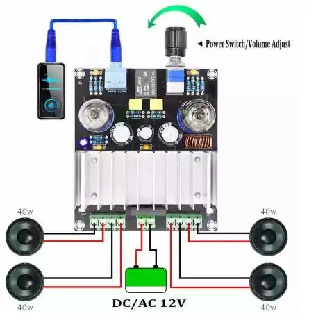 TDA7388 चार चैनल 4x40W ऑडियो शक्ति ट्यूब एम्पलीफायर बोर्ड स्टीरियो preamp पित्त बफर कार Amp aplificador XH-A202