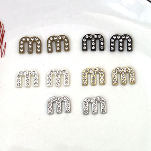 M Shaped Rhinestone <b>Letter</b> Charms <b>Plastic</b> Resin DIY Jewelry Accessories For Phone Case Shoe Hair Decorations - Product Image 2