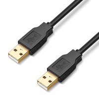 Câble de données USB 2.0 mâle-mâle à âme en cuivre pour disque dur, lecteur MP3 et équipement automobile