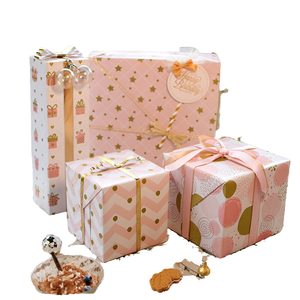 Custom Pink Gold Star Chevron Dot Gift <b>Wrap</b> <b>Paper</b> Happy Birthday Design Art <b>Paper</b> <b>Roll</b> Recyclable Offset Printing Compatible - Product Image 4