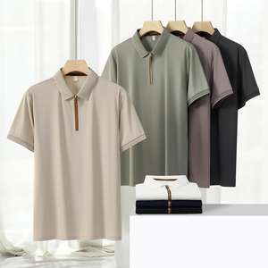 Polo de Verano de Alta Calidad, Estilo Urbano, Deportivo y Casual para Hombre, con Media Cremallera, Cuello Camisero y Manga Corta - Product Image 1