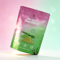 Sachet Doypack Personnalisé pour Poudre de Superaliments 100g Mat Refermable avec Fermeture Éclair pour Suppléments Végétaliens Imprimé en Gros