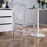 Chaise de mariage en cristal sans assemblage requis, légère, empilable, en résine transparente pour hôtel, banquet, événement, fête