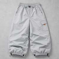 Celana Snowboard Custom Model Baggy Bahan Nylon, Celana Kasual Cargo Baggy, Celana Salju Streetwear Windbreaker Baggy, Celana Ski Salju Baggy untuk Pria