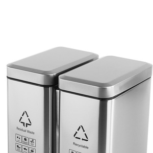 2 và 3 ngăn ngoài trời rác bin phân loại thùng rác có thể nhà bếp tái chế đạp bin trong nhà thực phẩm chất thải tái chế Thùng rác - Product Image 6