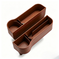 Organisateur de siège avant en cuir PU premium avec porte-gobelet multifonctionnel et 4 crochets (2 pièces)