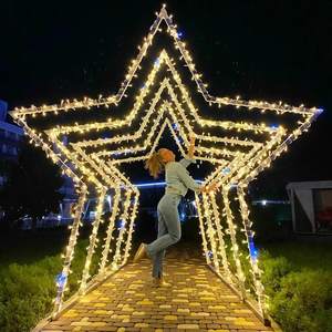 Luces LED Impermeables IP65 Personalizadas, Arco de Estrellas, Iluminación Decorativa Navideña, Decoración de Jardín para Fiestas en Interiores y Exteriores - Product Image 1