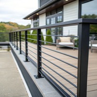 Balustrades et mains courantes en fer forgé décoratives, design industriel moderne, antirouille, pour escalier de villa et balcon