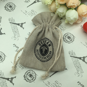 Wholesale Custom Drawstring Style Small Jute Bag with logo - Product Image 3