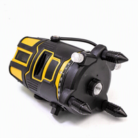 Niveau laser jaune et noir 360 degrés avec base, échelle d'angle, sac de transport, lunettes de sécurité, chargeur pour carrelage, vente en gros OEM