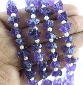 Natural Blue Amethyst Gemstone Untreated Rough Center Drill Making Jewelry February Birthstone Wholesale - Product Image 2