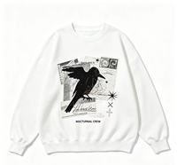 T-shirt à manches longues surdimensionné pour homme, motif collage vintage Nocturnal Crew, tricoté 100% coton, streetwear