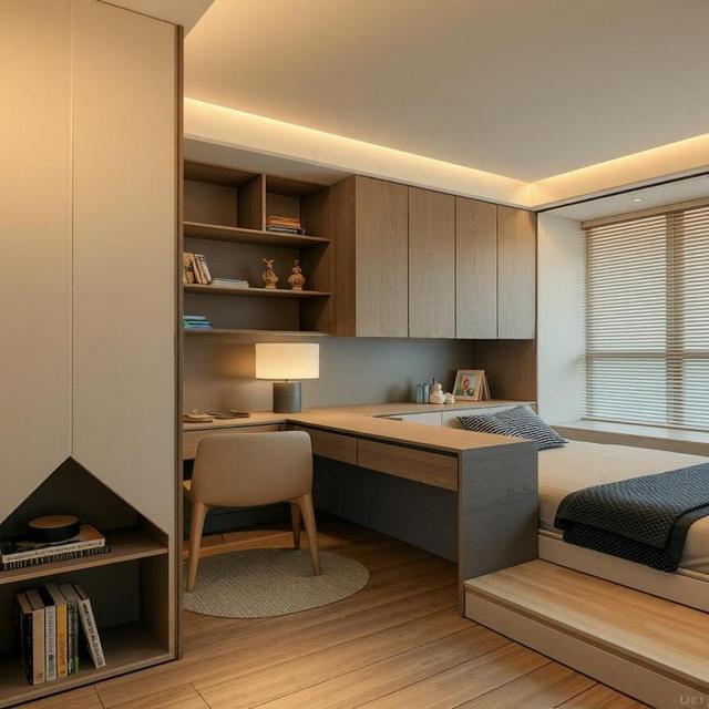 Floor-to-ceiling Tatami Storage System, Tailored Large Capacity Hidden Compartment Bed for Small Household Spare Room