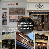 Enseigne LED personnalisée Carrey Sign, rétroéclairée miroir doré, enseigne publicitaire lumineuse extérieure pour boulangerie et commerces
