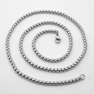 Hoyon moda personalizzata alla moda catena di corda in acciaio inossidabile placcato argento 2.5mm 3mm collana uomo e donna regalo