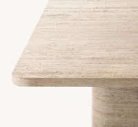 Table de restaurant Vitolo, table à manger rectangulaire sculptée, mobilier de salon, table à manger en travertin