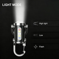 Lampu Gantungan Kunci Mini Lampu Peringatan Darurat Lampu Kerja Berperingkat IP65 untuk Berkemah Menggunakan Bodi Plastik Daya Tahan Baterai Lama Senter Portabel