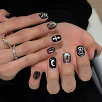 10 pièces de faux ongles français faits à la main de haute qualité, personnalisés